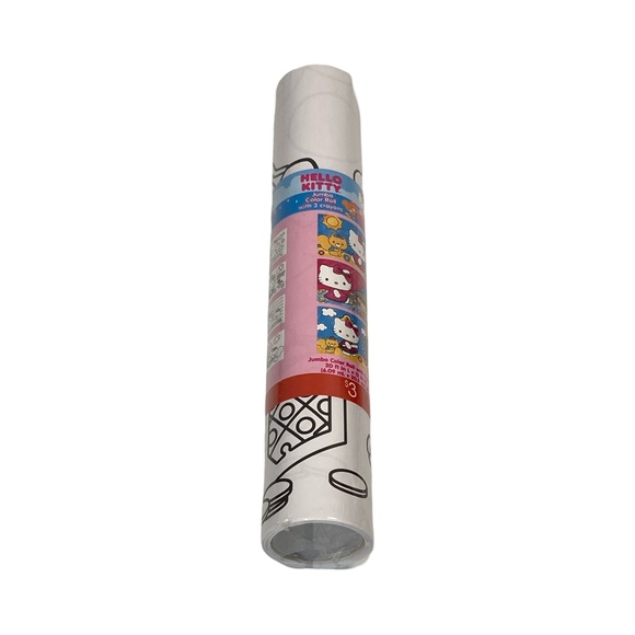 Hello Kitty Jumbo Color Roll With 3 Crayons # SIL-34206 By Sanrio New 2014 - Picture 1 of 15